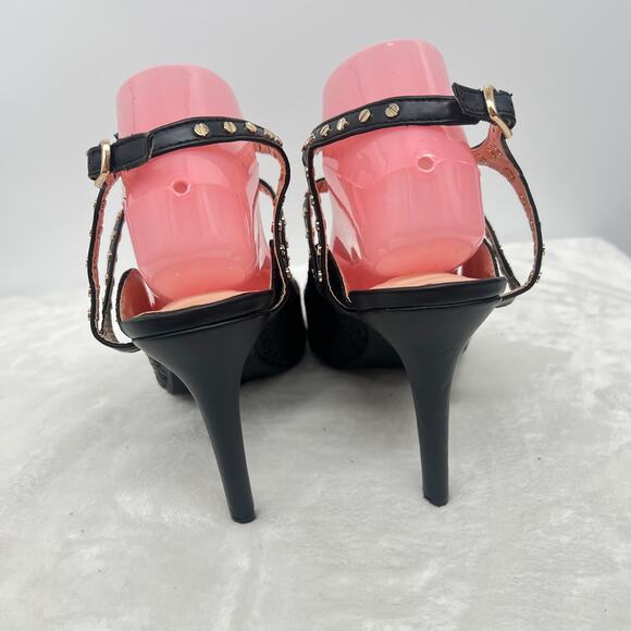 MARK NWOB Studded Ankle Snake Embossed Stiletto Heel Pumps 10 Disco Glam Prom - Picture 7 of 11